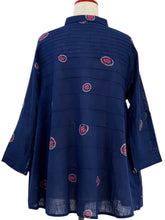Pintuck Jacket - Textile Orbs Print - Dark Blue