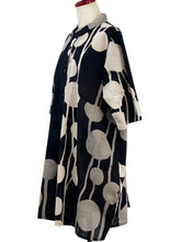 Button Front Tunic - Bead Strands Print - Black