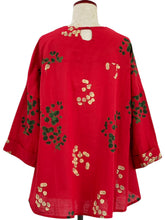 Flare Pullover - Eucalyptus Print - Red