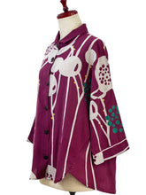 A-Line Jacket - Abstract Floral Print - Purple