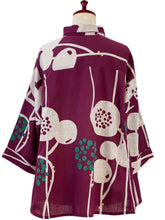 A-Line Jacket - Abstract Floral Print - Purple