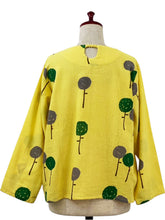 Circle Pocket Pullover - Dandelion Print - Mustard