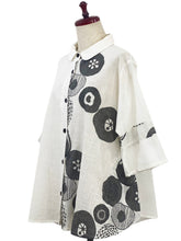 Slit Back Panel Jacket - Solid/Kiku Pop Print - Natural