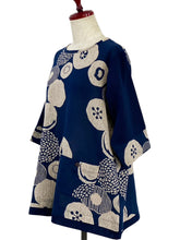 Panel Tunic - Kiku Pop Print - Dark Blue