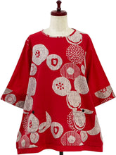 Panel Tunic - Kiku Pop Print - Red