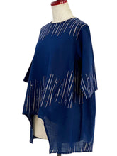 Geometric Flow Pullover - Zen Print - Dark Blue
