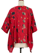 Geometric Flow Jacket - Abstract Print - Red