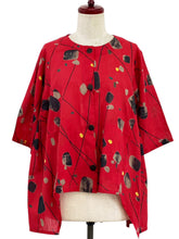 Geometric Flow Jacket - Abstract Print - Red