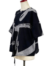 Asymmetrical Pullover - Calligraphy Print - Black
