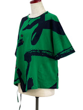 Asymmetrical Pullover - Calligraphy Print - Green