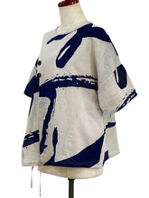 Asymmetrical Pullover - Calligraphy Print - Light Grey