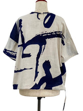 Asymmetrical Pullover - Calligraphy Print - Light Grey