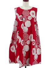 Button Accent Jumper - Kiku Pop Print - Red