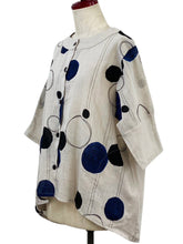 Combo Jacket - Scribble Circles Print - Light Grey
