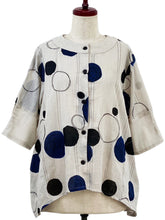 Combo Jacket - Scribble Circles Print - Light Grey