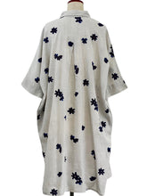 Collared Dress - Sakura Print - Light Grey