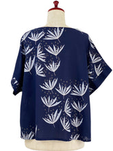 Circle Patch Top - Botanical Bliss Print - Dark Blue