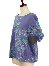 Circle Patch Top - Botanical Bliss Print - Purple