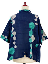 Tab Pocket Jacket - Bead Strands Print - Dark Blue