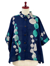 Tab Pocket Jacket - Bead Strands Print - Dark Blue