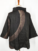 Cowl Neck Pintuck Top - Poly - Brush Print - Black