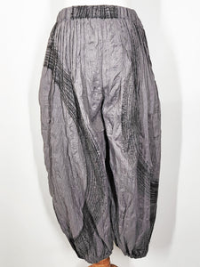 Pants - Poly - Brush Print - Grey