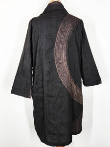 Kimono Jacket - Poly - Brush Print - Black