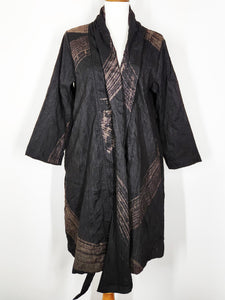 Kimono Jacket - Poly - Brush Print - Black