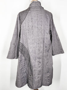 Kimono Jacket - Poly - Brush Print - Grey