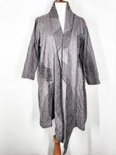 Kimono Jacket - Poly - Brush Print - Grey