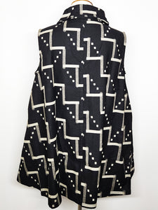 Panel Vest - Tsumugi Print - Black