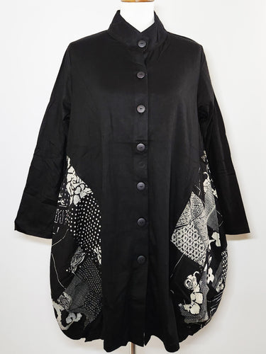 Bubble Jacket - Patchwork Knit - Black