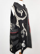 Long Vest - Kasuri Patch - Black