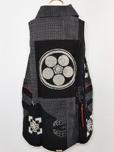 Long Vest - Kasuri Patch - Black