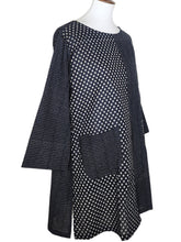 Panel Tunic - Multi Dots Print - Black