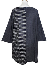 Panel Tunic - Multi Dots Print - Black
