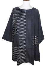 Panel Tunic - Multi Dots Print - Black