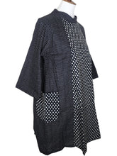 Mock Neck Tunic - Multi Dots Print - Black