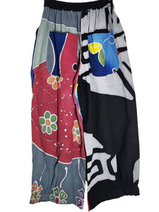 Gathered Pants - Colorful Batik - Black