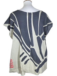 T-Top - Big Butterfly Print - Silver