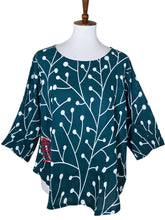 Essential Blouse - Berry Bunch Print - New Teal