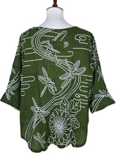 Essential Blouse - Dragonfly Print - Olive