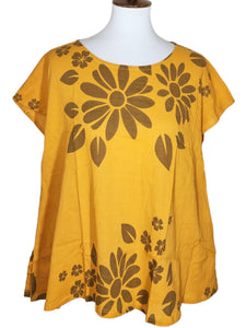 T-Top - Flower Bunch Print - Mustard