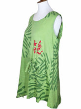 Tank Top - Flash Flower Print - Lime