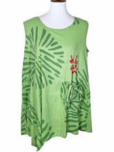 Tank Top - Flash Flower Print - Lime