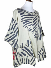 Tab Pocket Top - Flash Flower Print - Silver