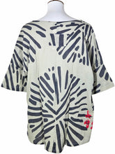 Tab Pocket Top - Flash Flower Print - Silver