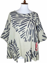 Tab Pocket Top - Flash Flower Print - Silver