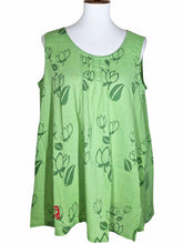 A-Line Tank - Hanga Flower Print - Lime