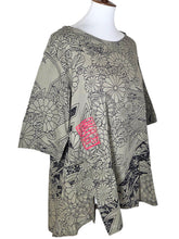 El Blouse - Japanese Kimono Print - Grey